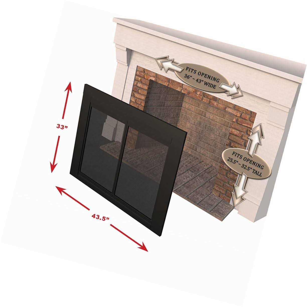 Pleasant Hearth Alpine Large Glass Fireplace Doors