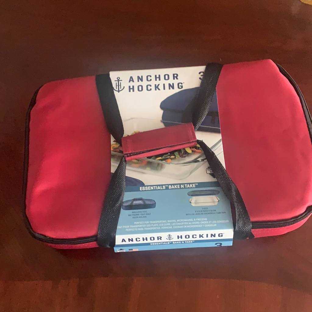Anchor Hocking Red 3-Piece Bake & Take Set