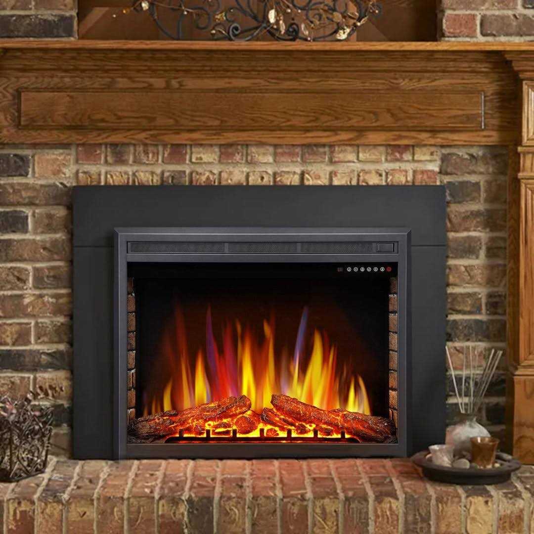 Electric Fireplace Insert Freestanding & Recessed Electric Heater Remote Control 750W/1500W R.W.FLAME