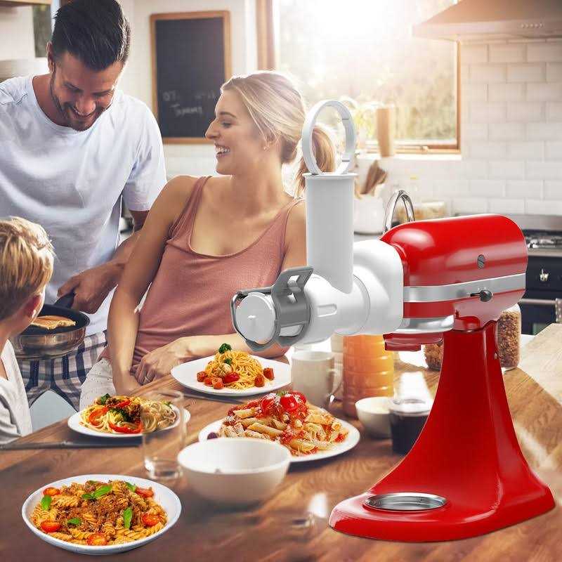 Pasta Attachment for Kitchenaid Stand Mixer with 6 Different Shapes Pasta Press Outlet,Durable 6-in-1 Pasta Extruder for Kitchenaid Mixer