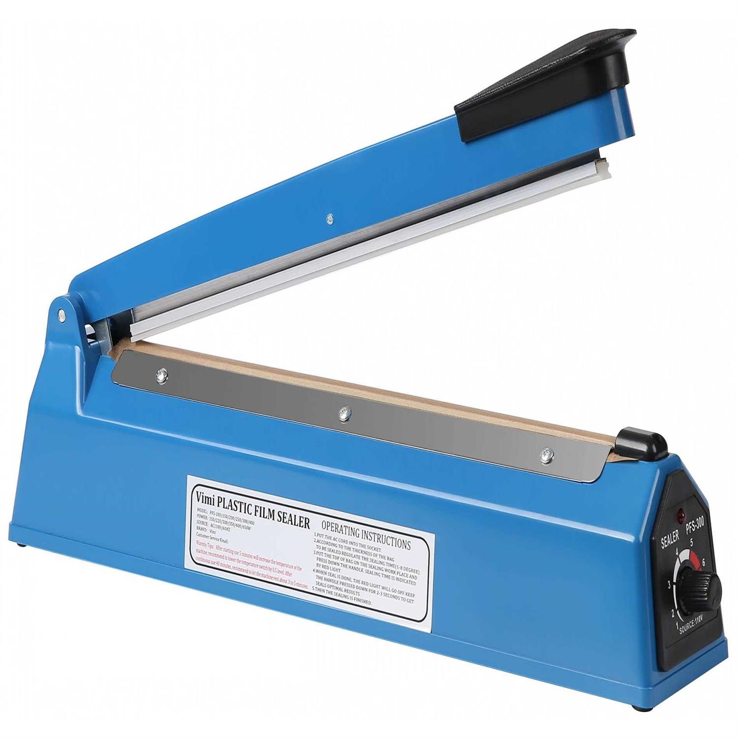 Impulse Heat Sealer Manual Bags Sealer Heat Sealing Machine 8 Inch Impulse Sealer Machine for Plastic Bags PE PP Bags with Extra Replace Element Grip