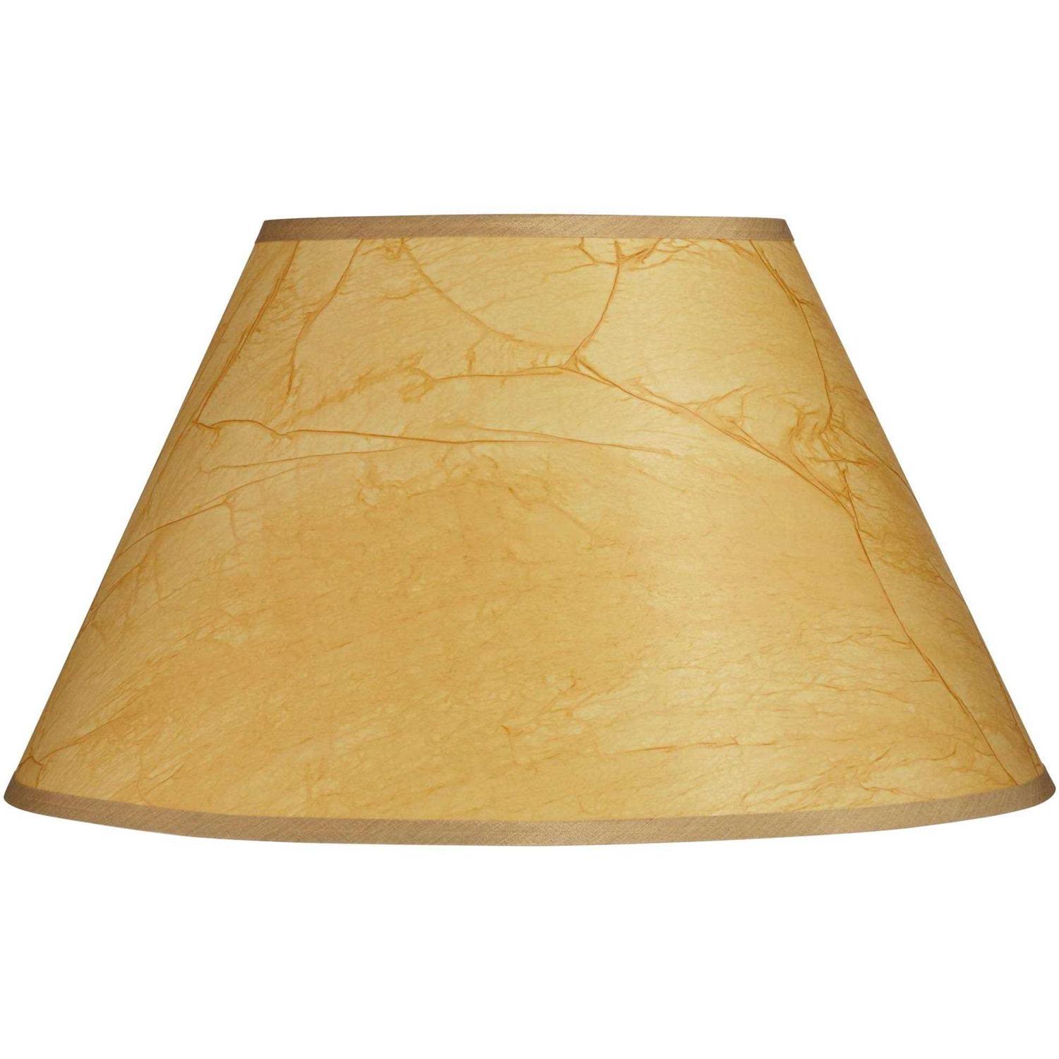 Springcrest Crinkle Paper Large Empire Lamp Shade 10 Top x 20 Bottom x 12 Slant x 11 High Replacement with Harp and Finial