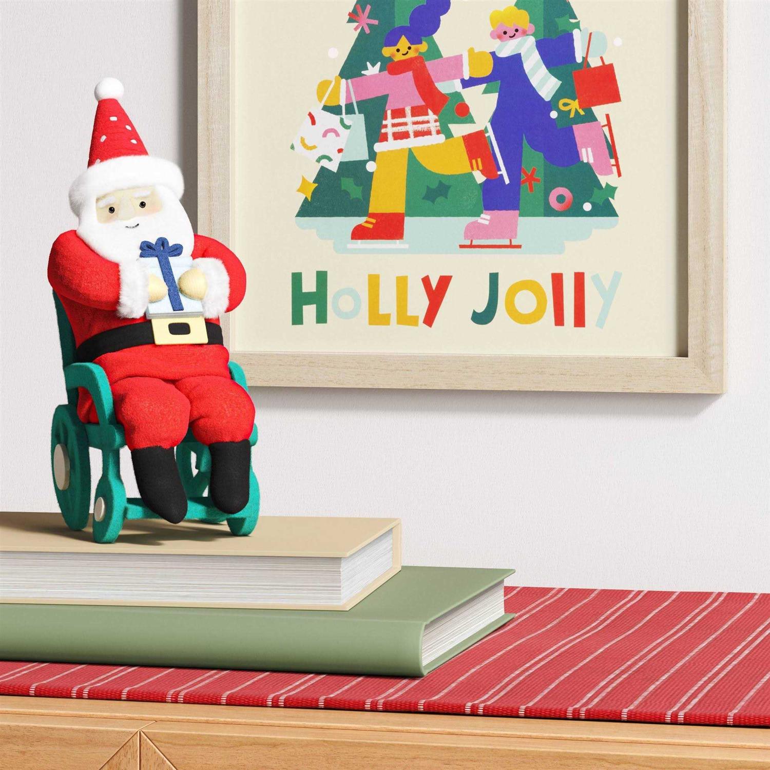 Wondershop Santa Fabric Figurine Holding Christmas Tree