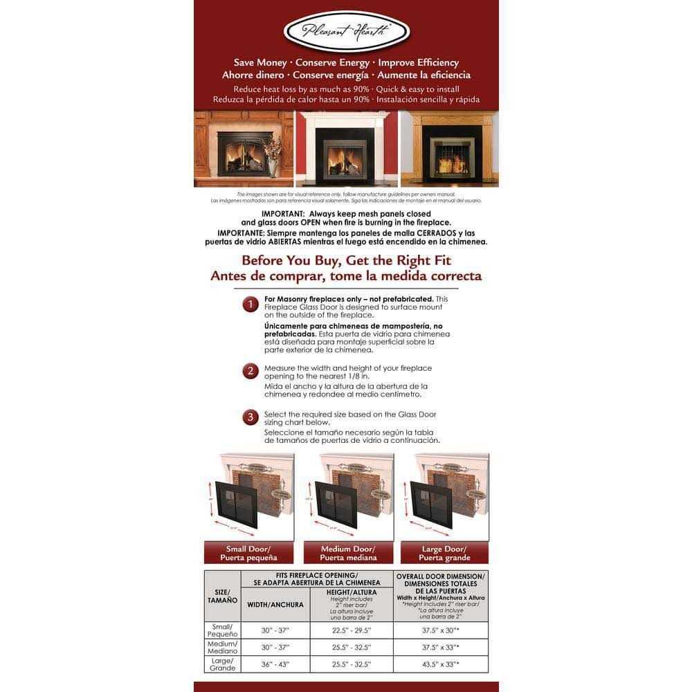 Pleasant Hearth Arrington Large Glass Fireplace Doors AR-1022