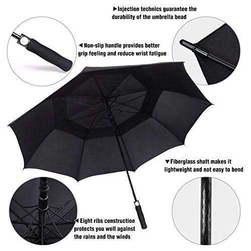 ACEIken Golf Umbrella Windproof Large 62 Inch Double Canopy Vented