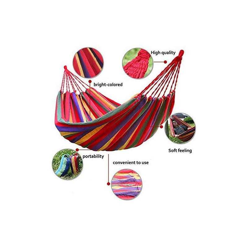 WoneNice Outdoor Double 2 Person Cotton Hammock