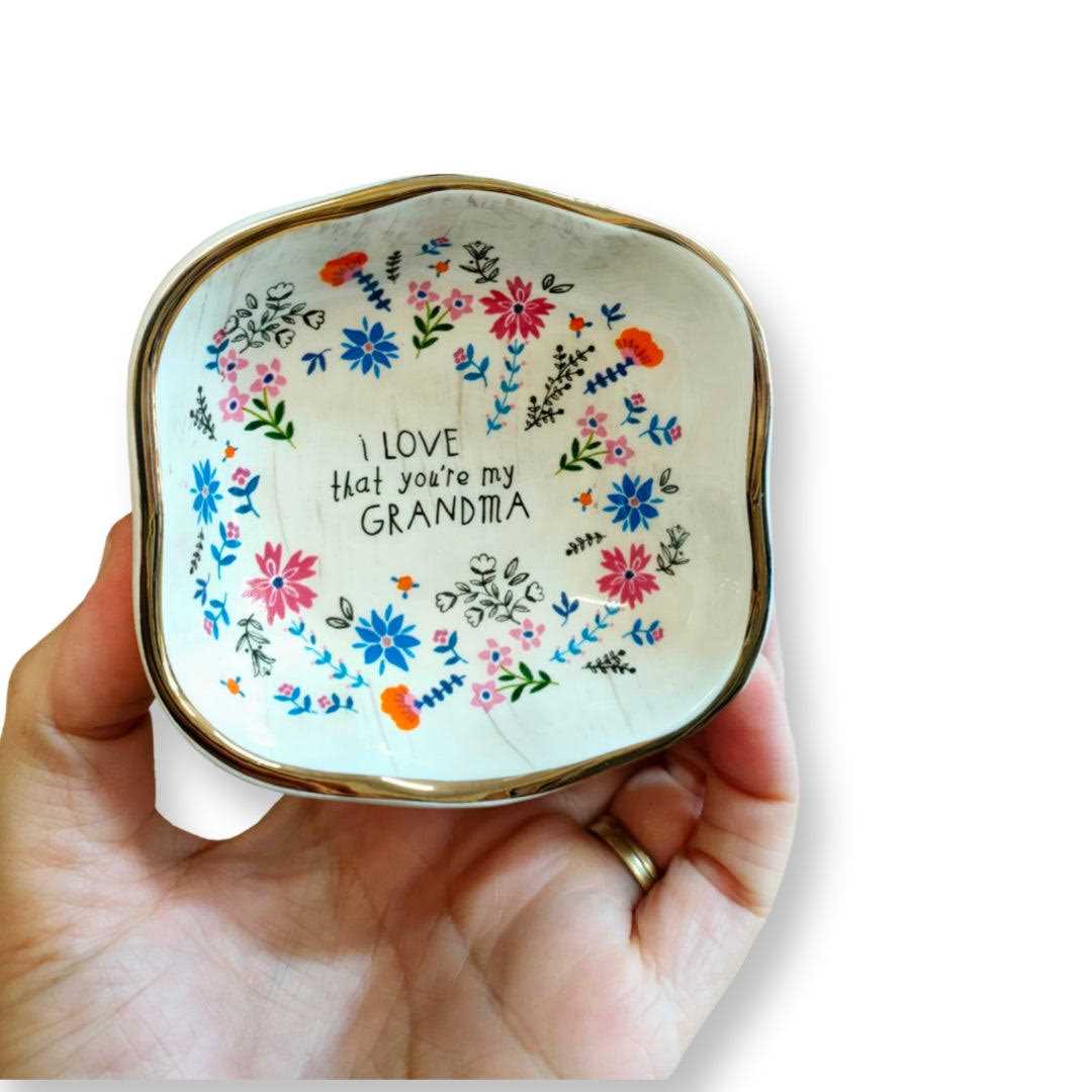 Natural Life Antiqued Trinket Bowl Grandma