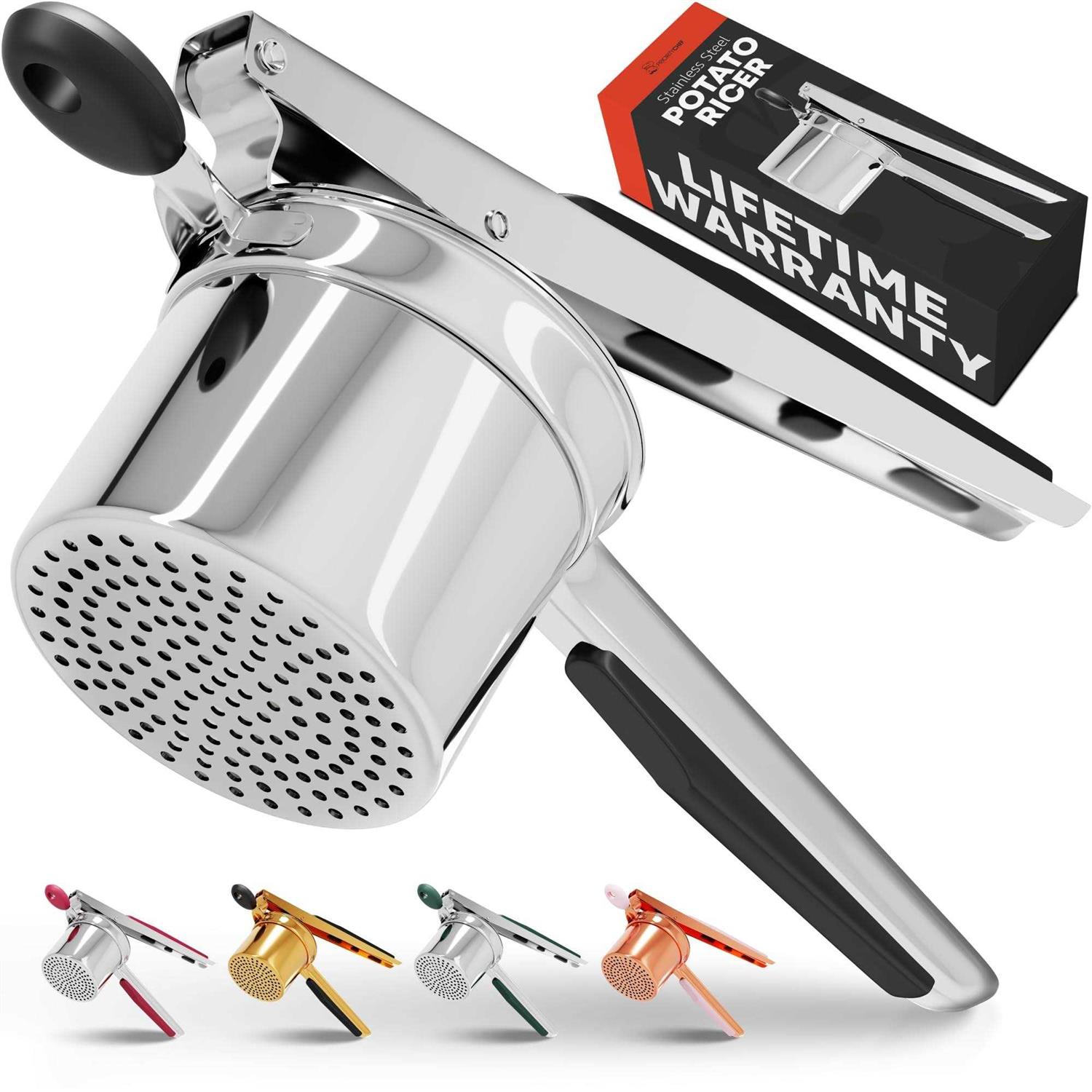 Priority Chef Stainless Steel Potato Ricer and Masher Anti-Slip Makes Light and Fluffy Mashed