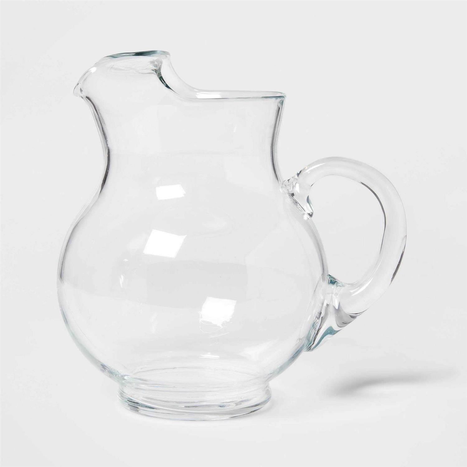 Threshold Glass Round Pitcher with Handle