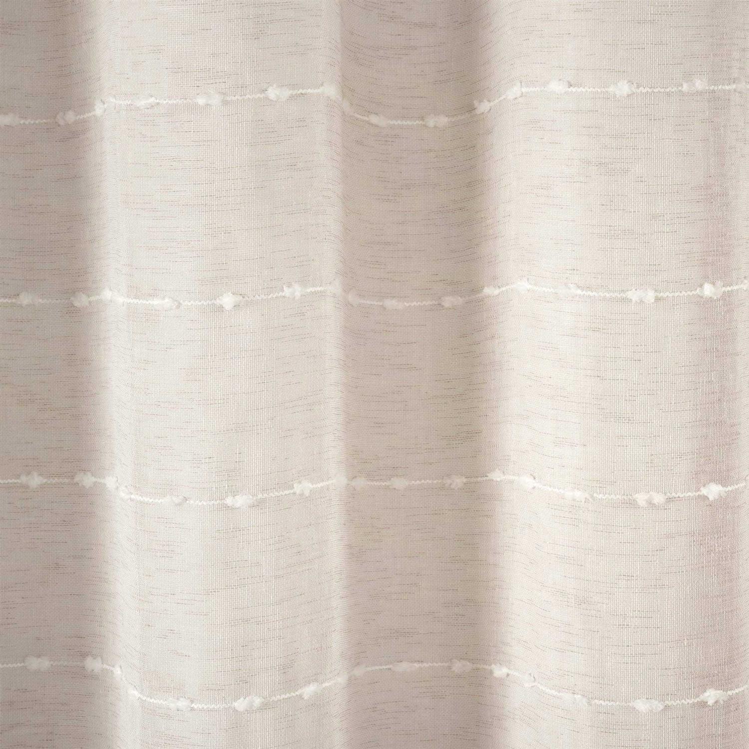 Lush Decor Farmhouse Textured Sheer With Peva Lining Shower Curtain