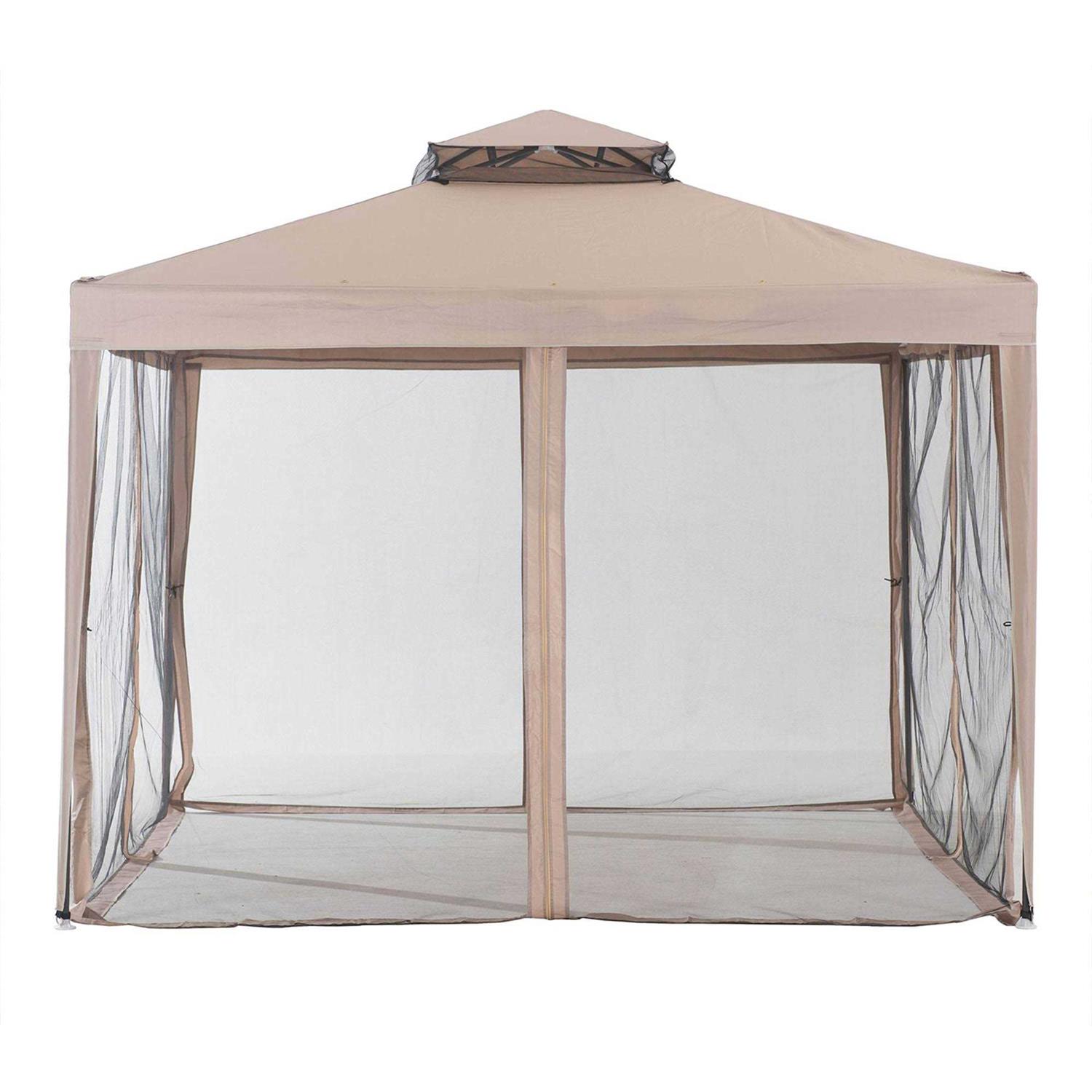 Sunjoy 10 x 10 Foot Hampton Soft Top Gazebo with Mosquito Netting