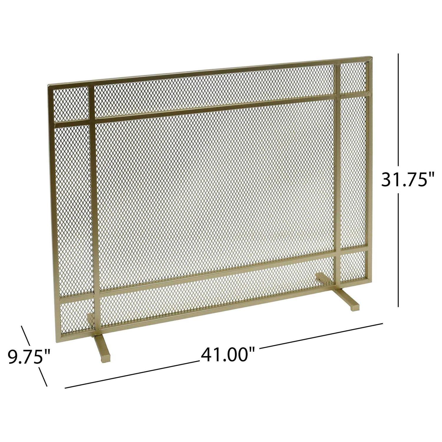 Noble House Cabarrus Modern Single Panel Iron Firescreen