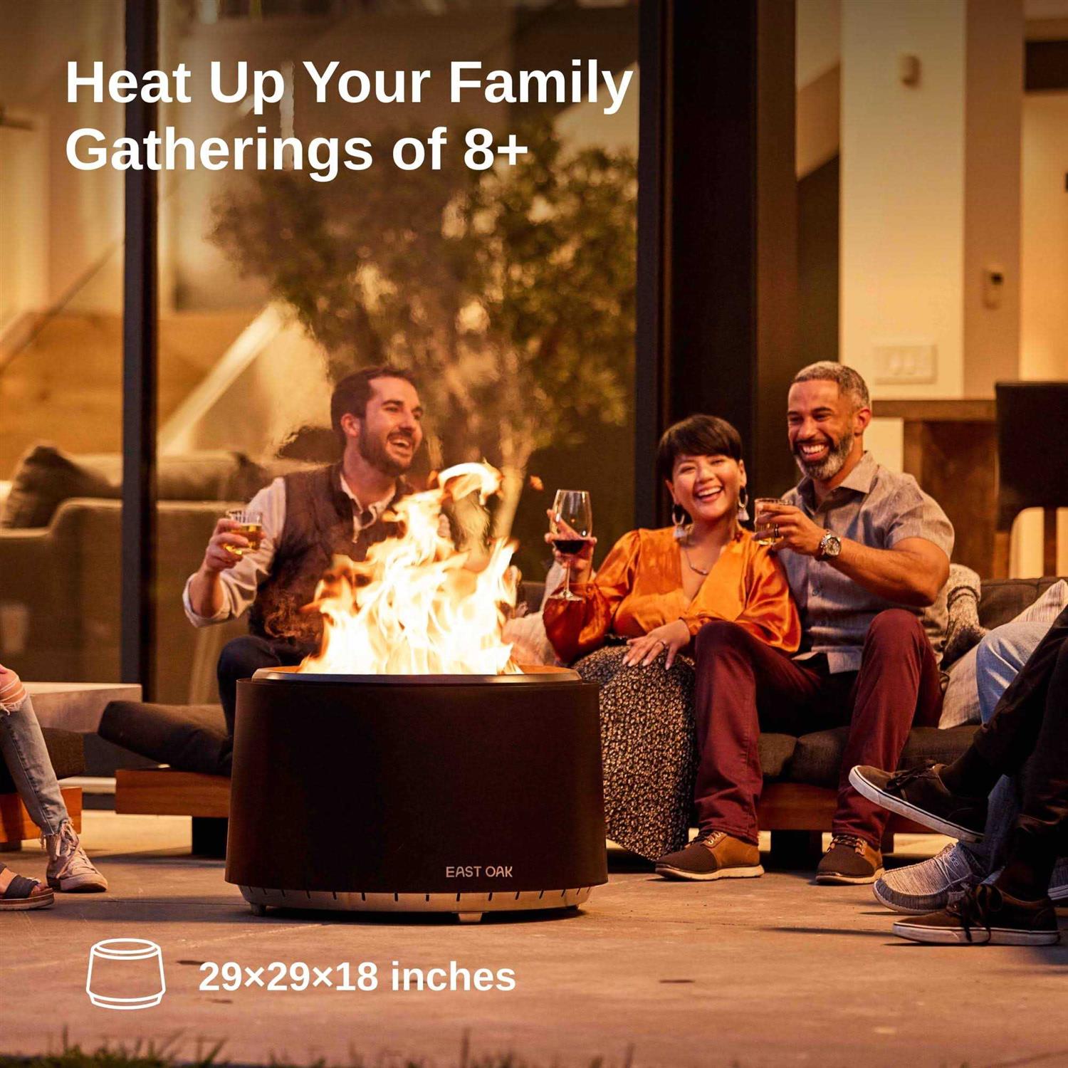 East OAK Fire Pit Smokeless Outside