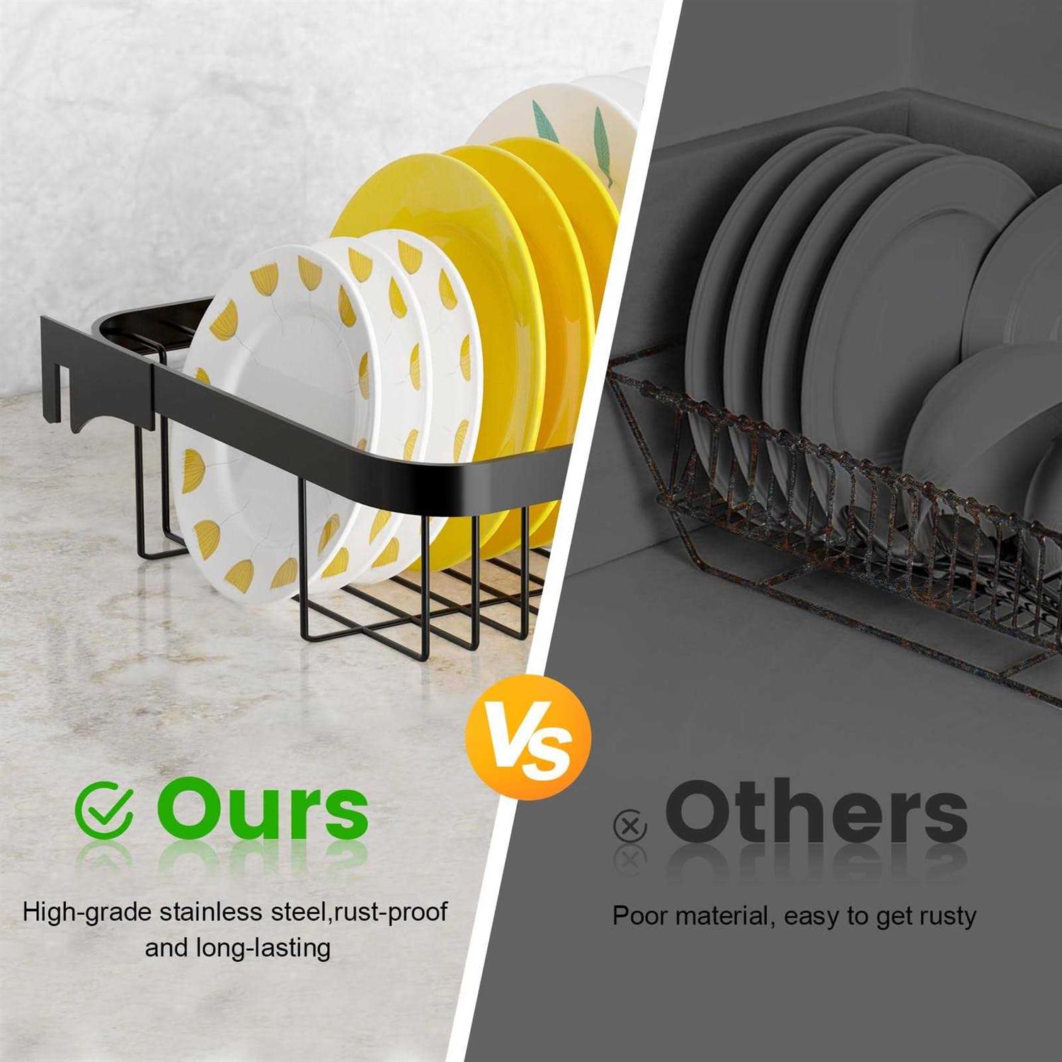 MERRYBOX Over The Sink Dish Drying Rack Adjustable Length