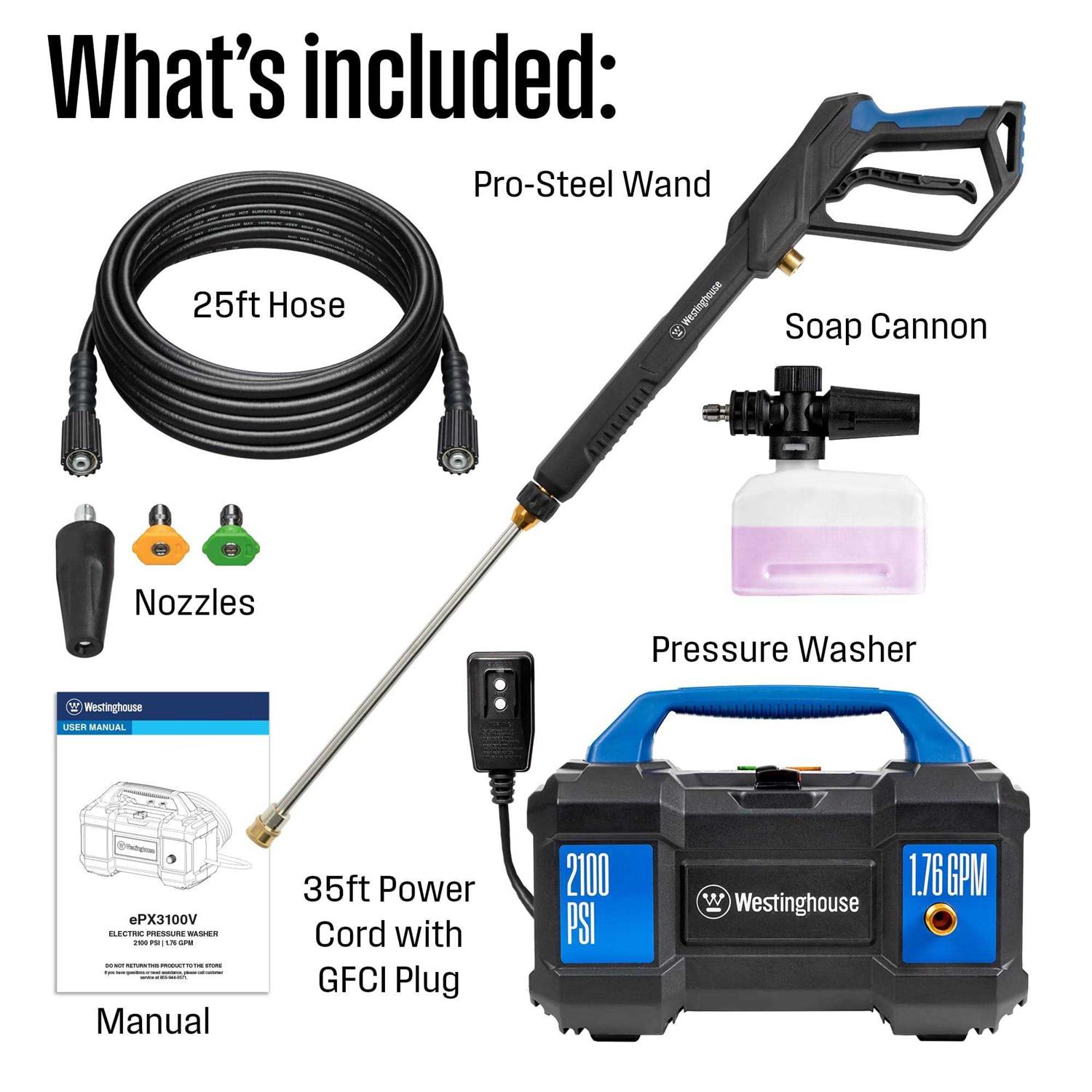 Westinghouse ePX3100v 2100 PSI 1.76 GPM Electric Pressure Washer