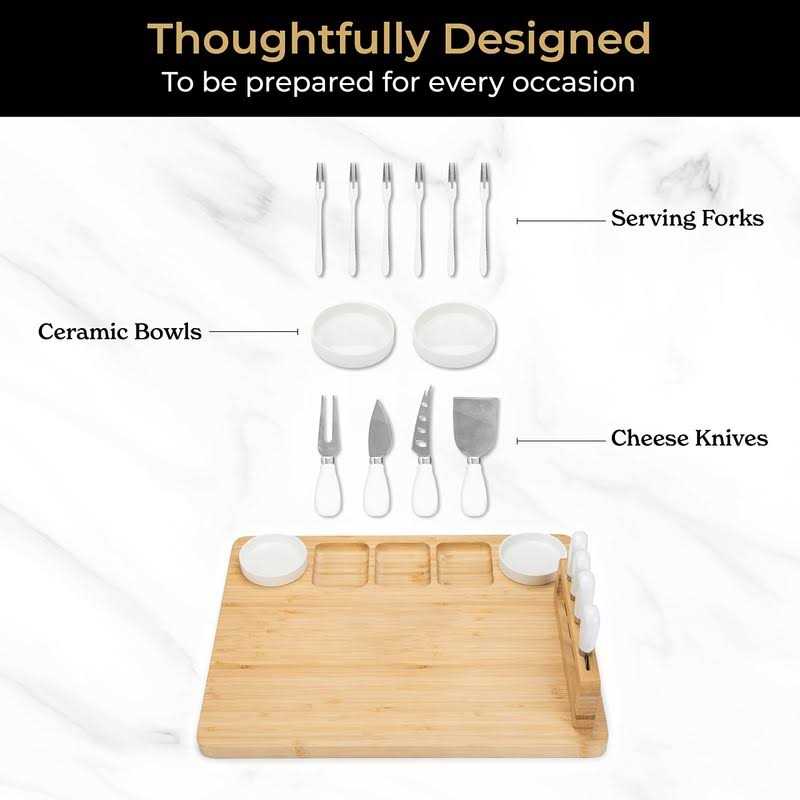 Smirly Bamboo Cheese Board and Knife Set