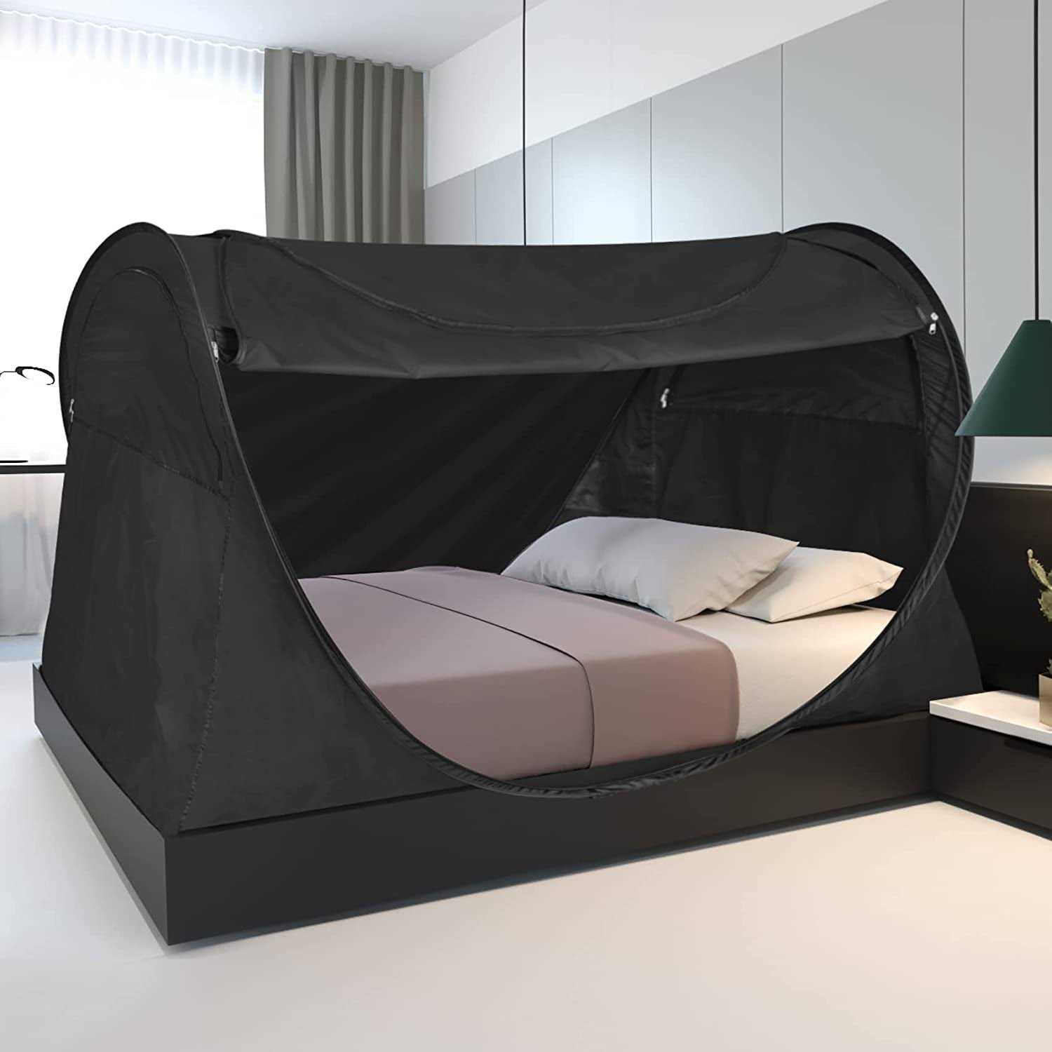 EighteenTek Privacy Pop Bed Tent Canopy Sleeping