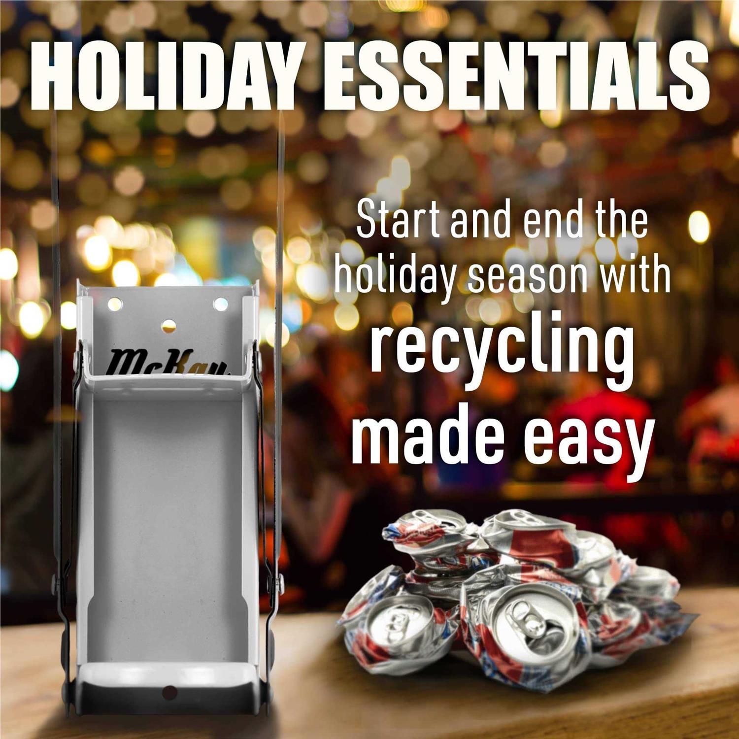 Mckay Metal Can Crusher, Heavy-Duty Wall-Mounted Smasher for Aluminum Seltzer, Soda, Beer Cans and Bottles for Recycling