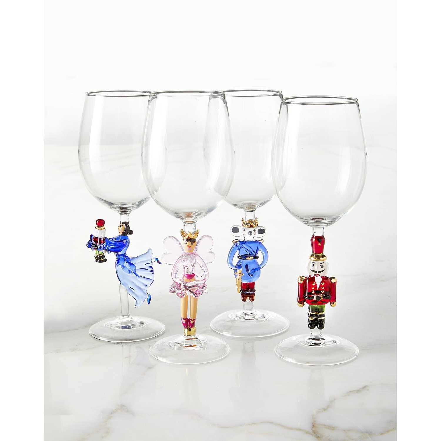 Neiman Marcus Christmas Nutcracker Suite Wine Glasses