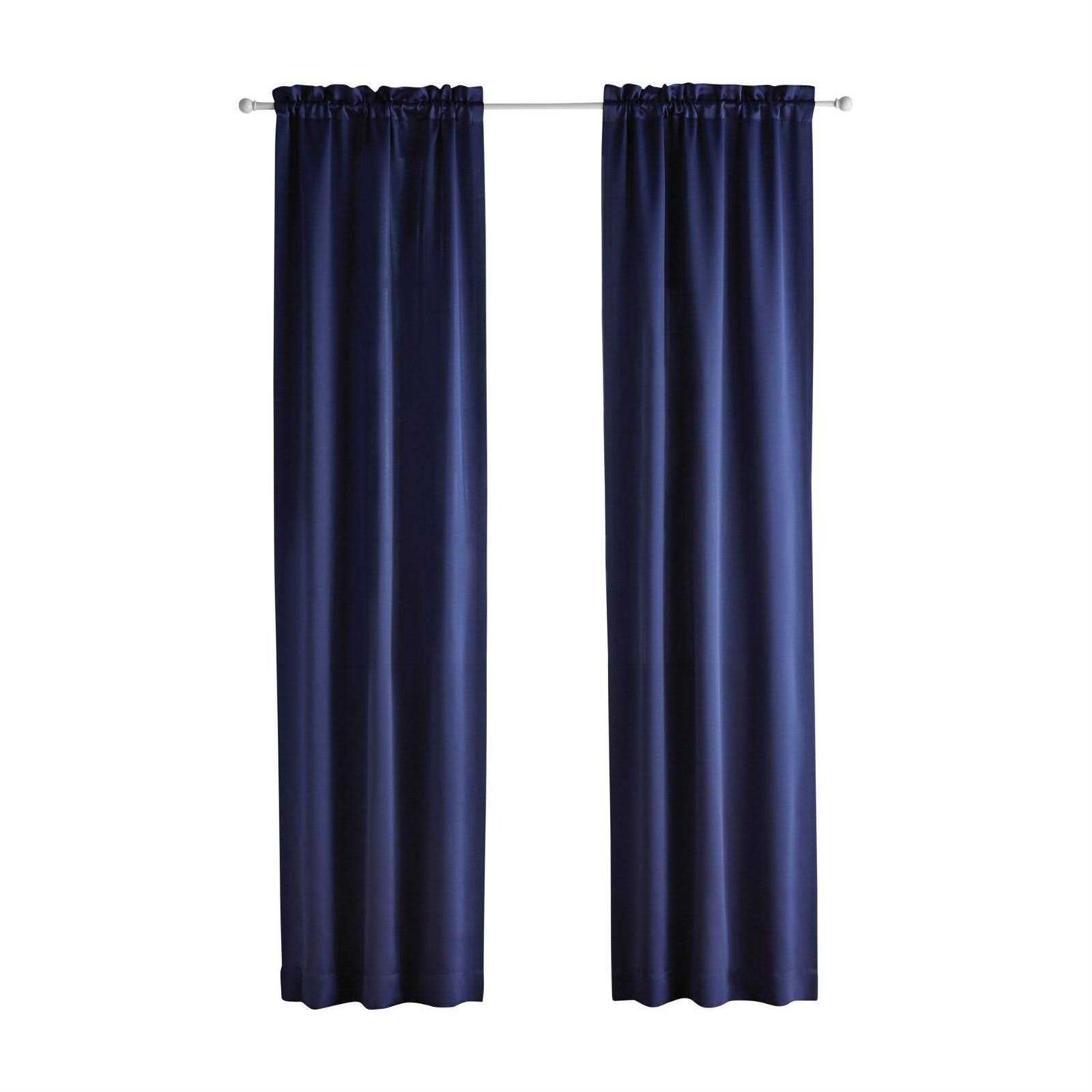 Your Zone Solid Polar Pink Room Darkening Rod Pocket Curtain Panel Pair