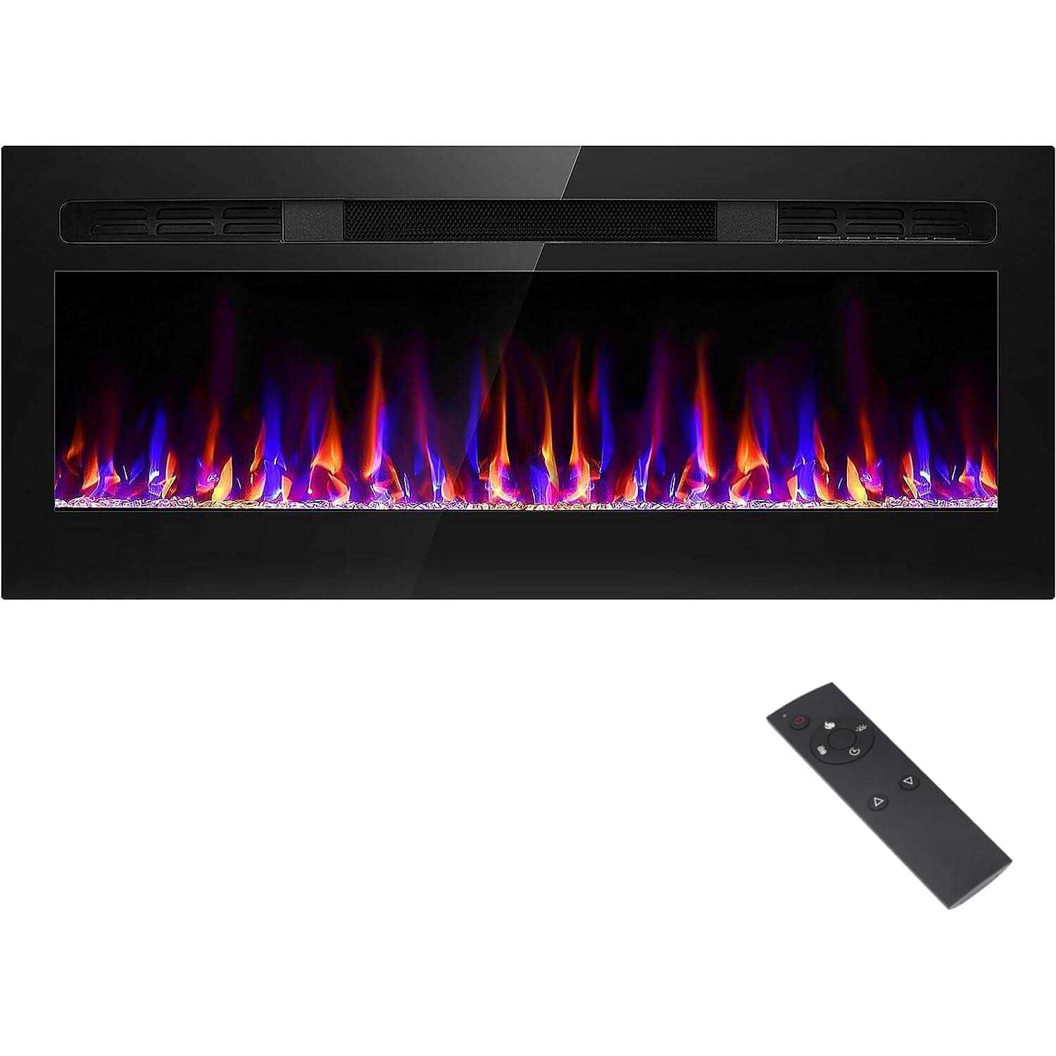 Electric Fireplace Recessed and Wall Mounted, Fireplace Heater and Linear Fireplace