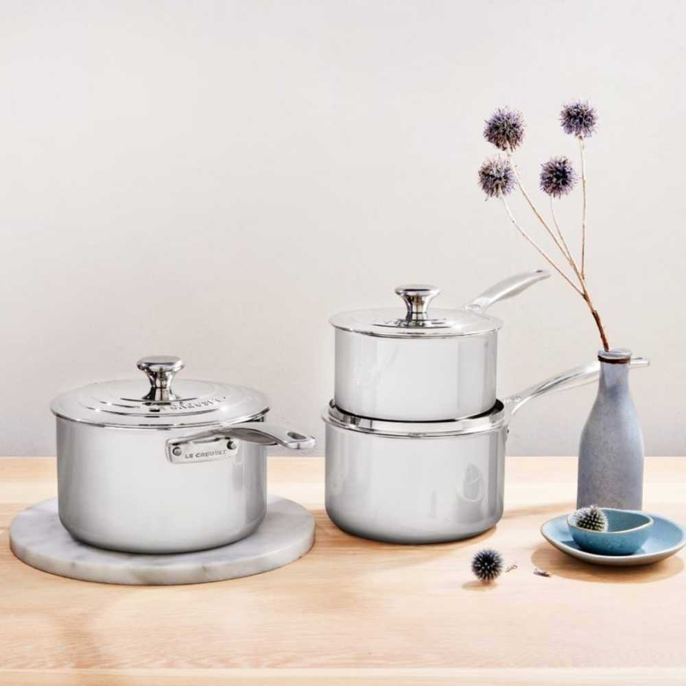 Le Creuset Stainless Steel Saucepan with Lid