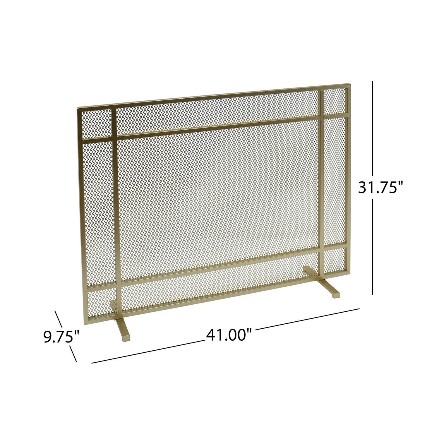 Noble House Cabarrus Modern Single Panel Iron Firescreen