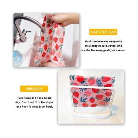 PICcircuit Reusable Beeswax Wrap 9 Pack Eco-Friendly Beeswax Wraps For Food