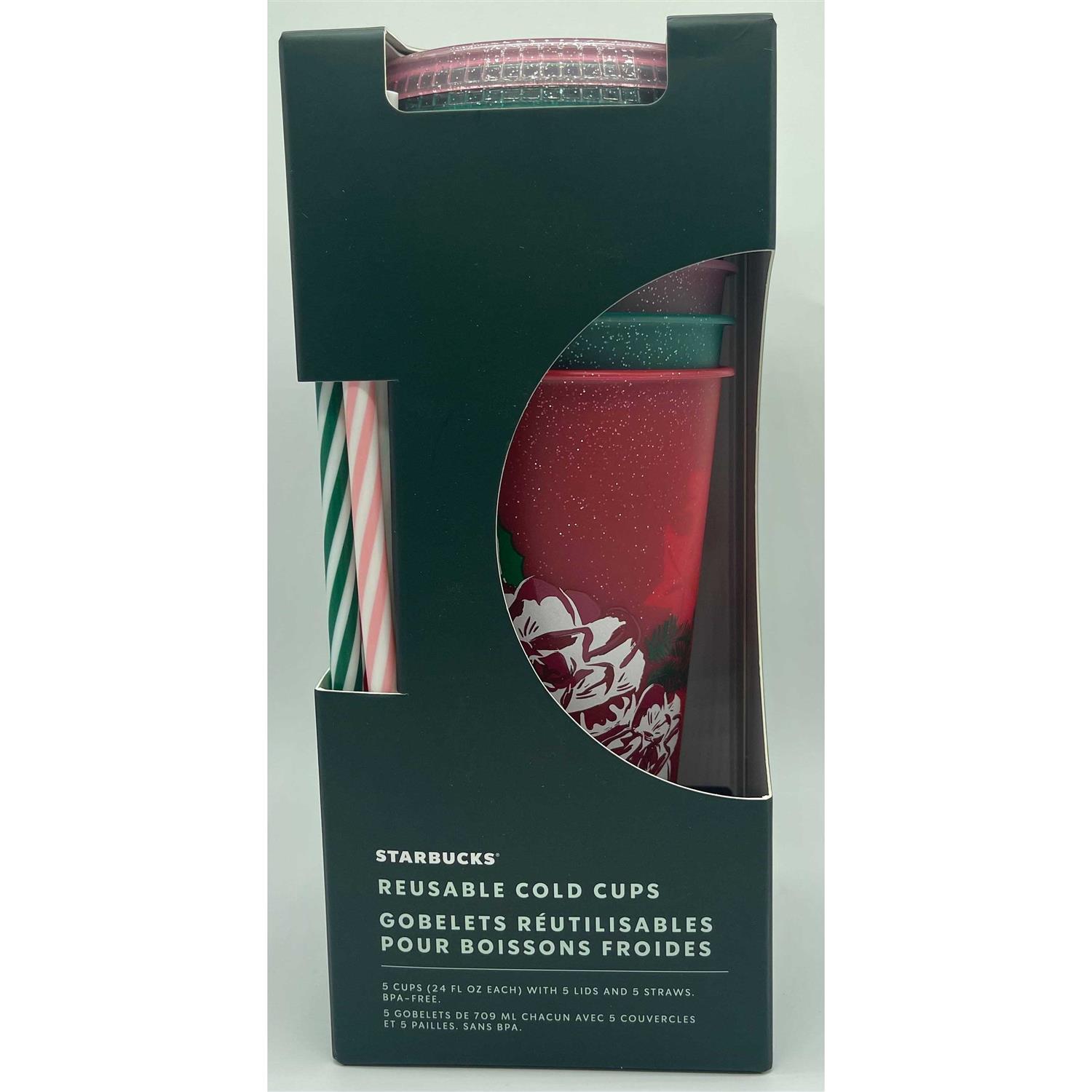 Starbucks Dining Starbucks Reusable Cold Cups with Straws Holiday Christmas 2022 New