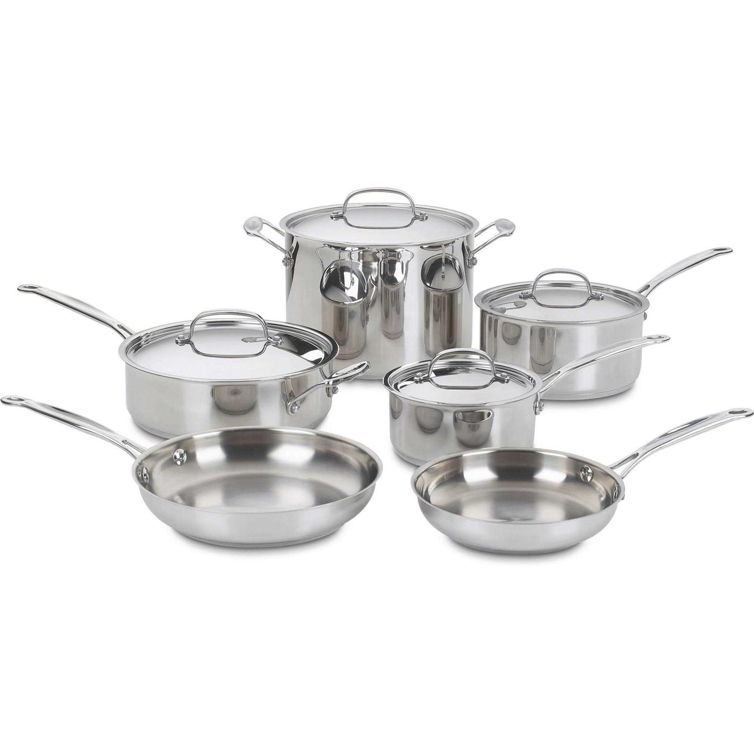 Cuisinart 10-Piece Chef’s Classic Stainless Cookware Set