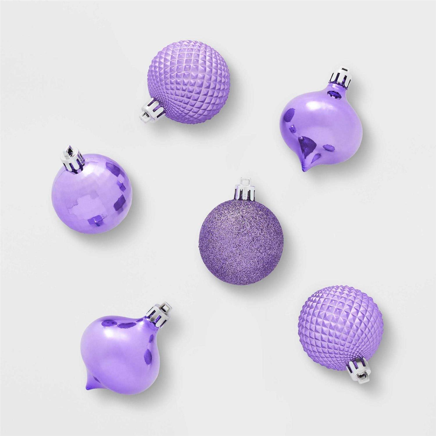 Wondershop Shatter-Resistant Textured Plastic Christmas Tree Ornament Set 20pc