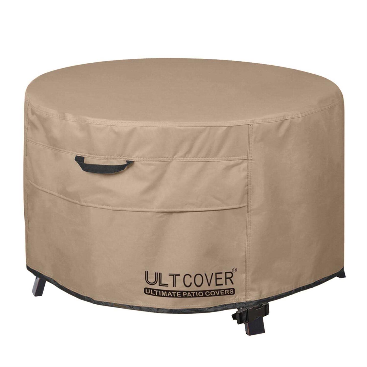Round Water Resistant Fire Pit Cover with 3 Year Warranty ULTCOVER