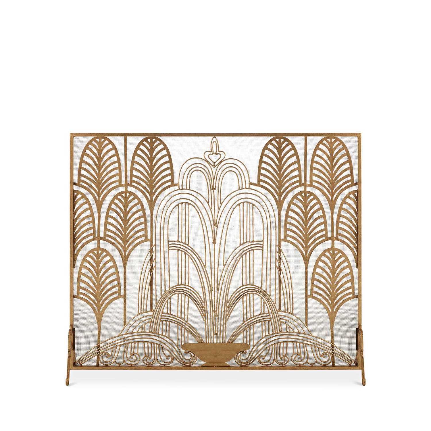 Classic Art Deco Single Panel Fireplace Screen