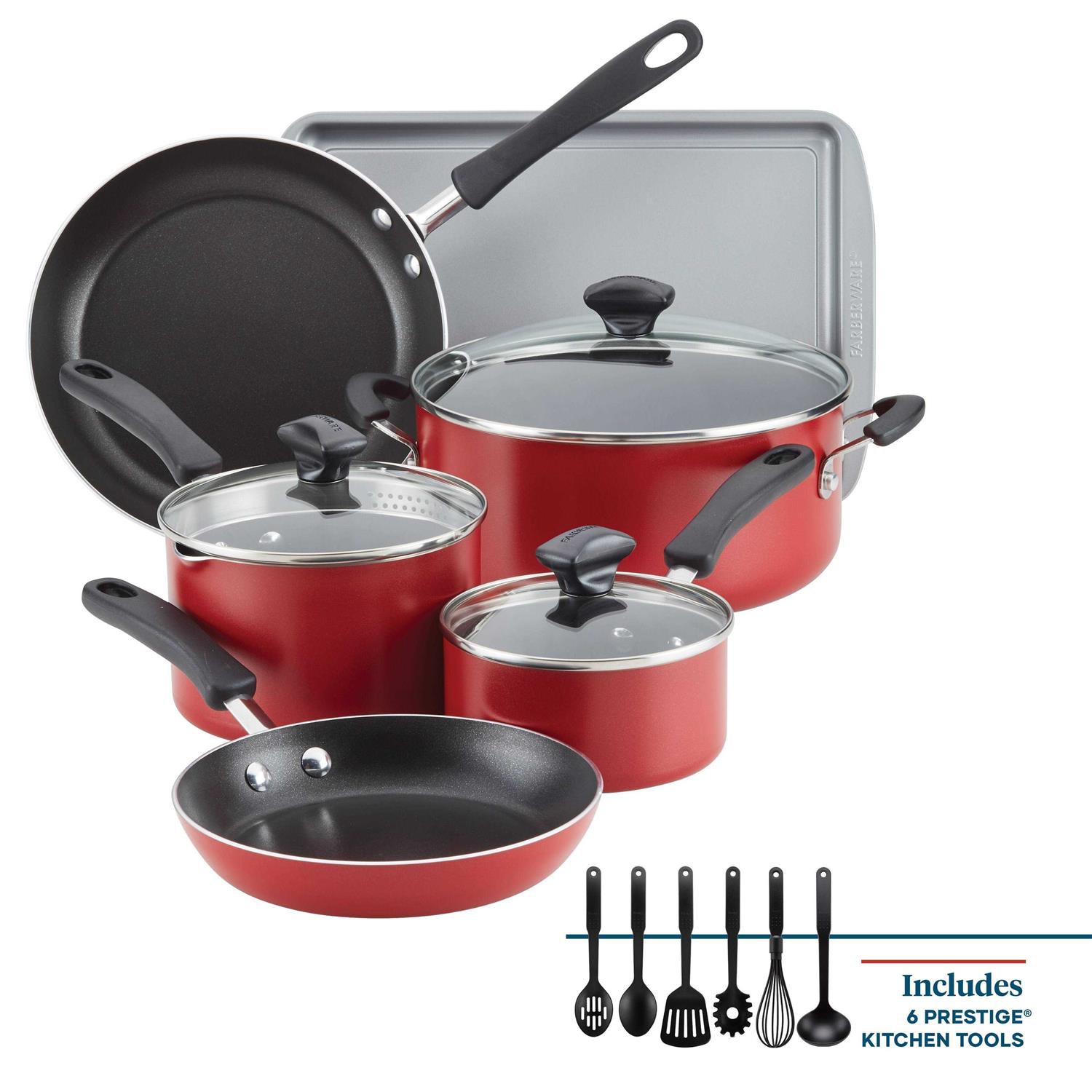 Farberware 15-Piece Cookstart Aluminum Nonstick Cookware Set