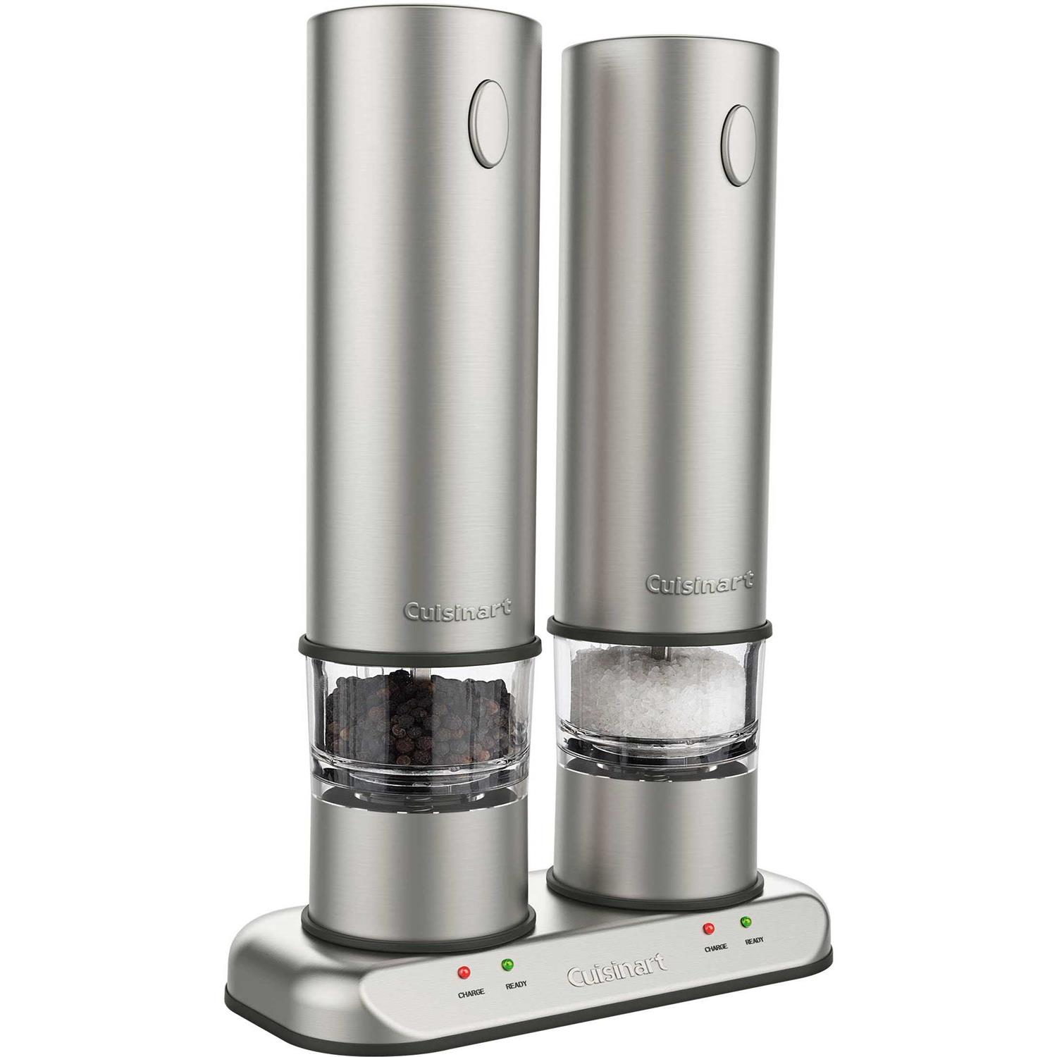 Cuisinart Rechargeable Electric Salt Pepper Mill Set in Brushed Stainless Steel