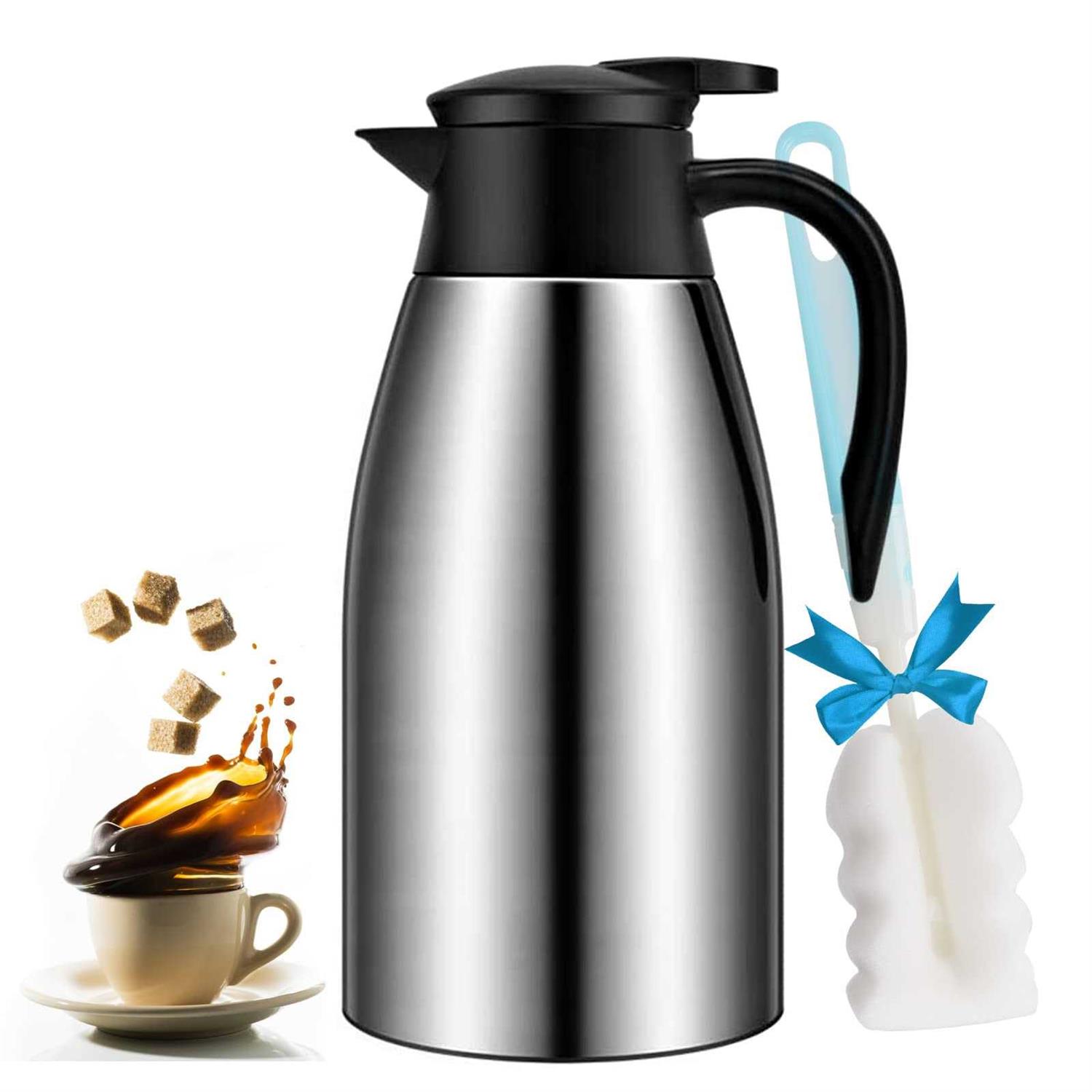 GearRoot 68oz Coffee Carafe Airpot Insulated Coffee Thermos Urn Stainless Steel Vacuum Thermal Pot Flask for Coffee