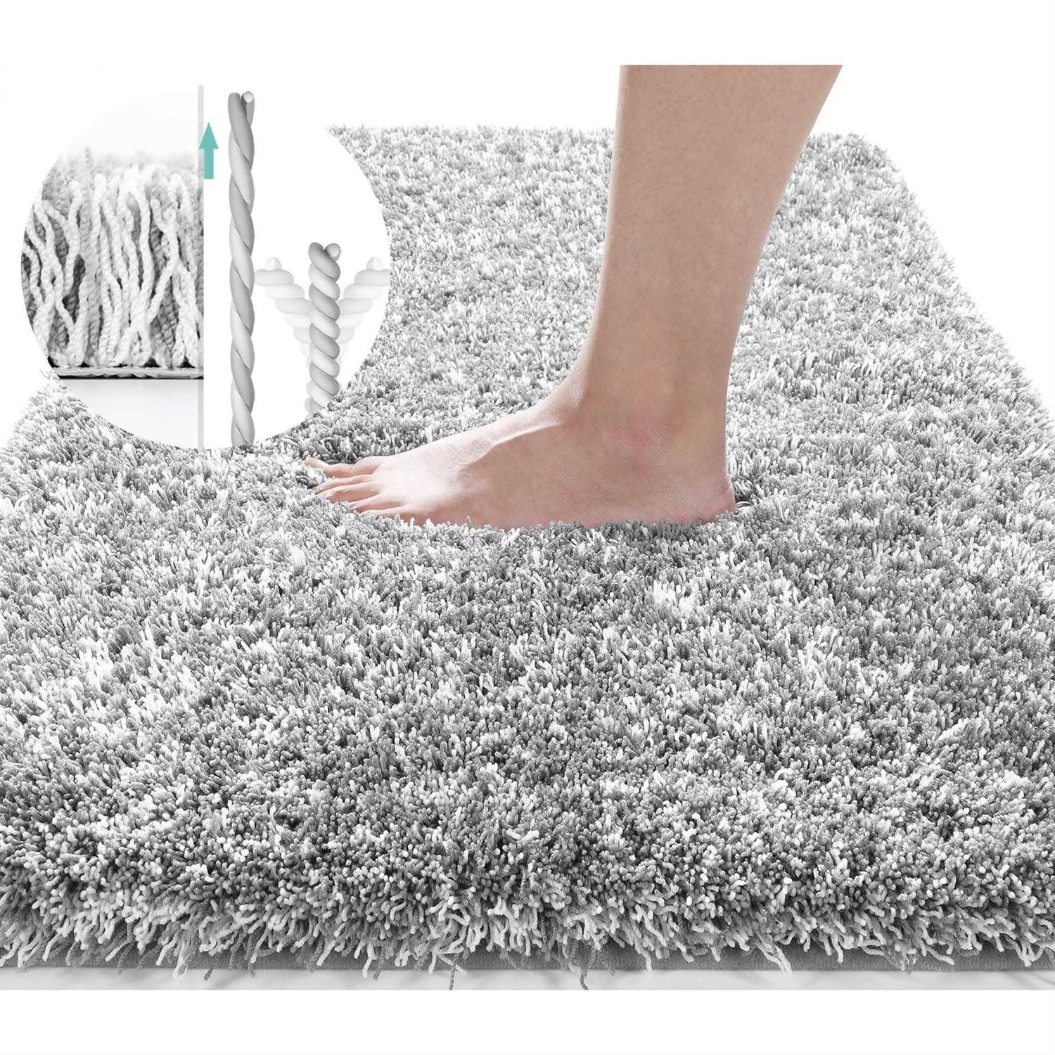 Yimobra Original Luxury Chenille Bath Mat Soft Shaggy Super Absorbent and