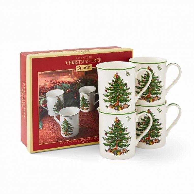 Spode Christmas Tree Set of 4 Stacking Mugs