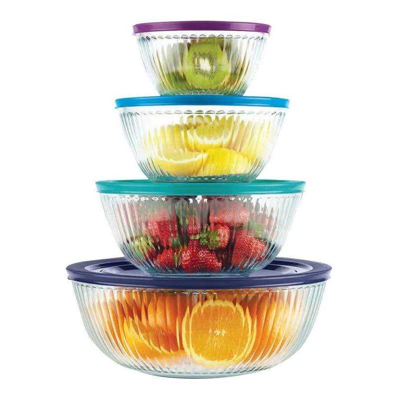 Pyrex 8-piece 100 Years Glass Mixing Bowl Set