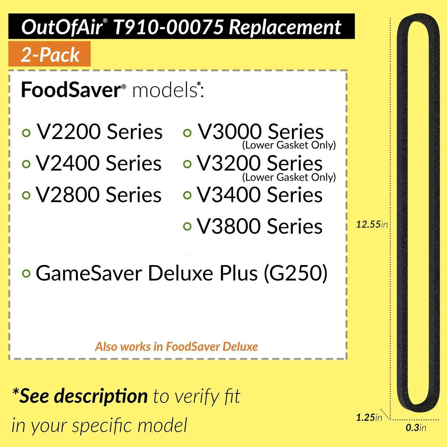 Upper and Lower Gasket Replacements for FoodSaver Fits V2200