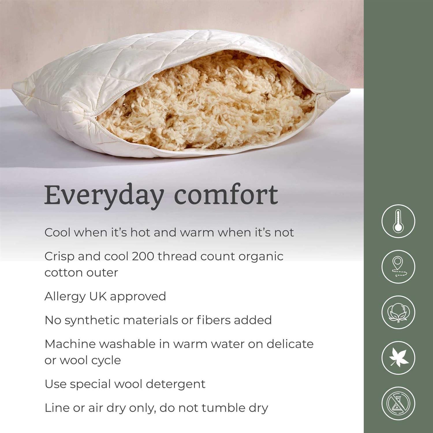 Woolroom Washable Pillow Wool