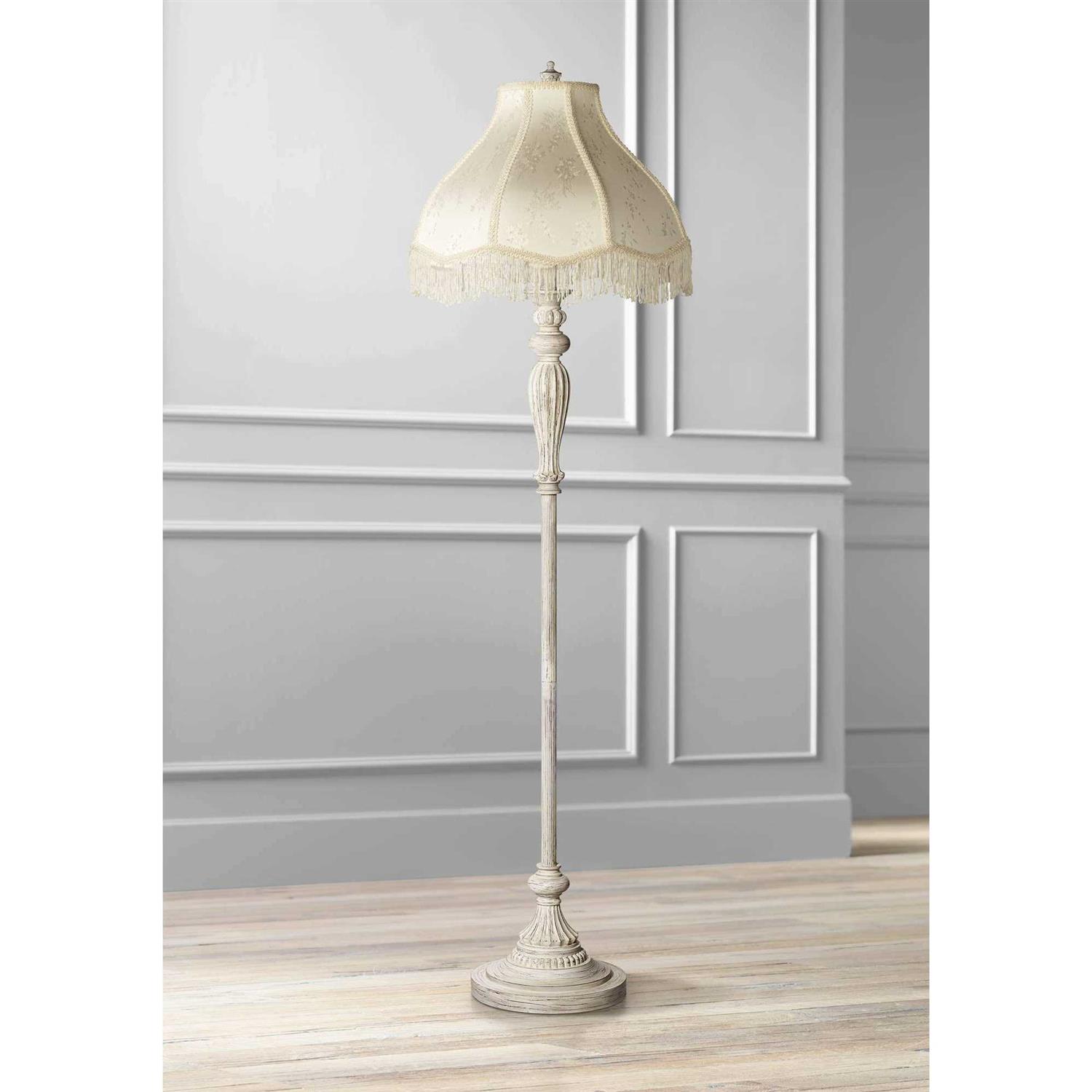 Springcrest Cream Large Scallop Dome Lamp Shade 6 Top x 17 Bottom x 11 High x 12 Slant Replacement with Harp and Finial