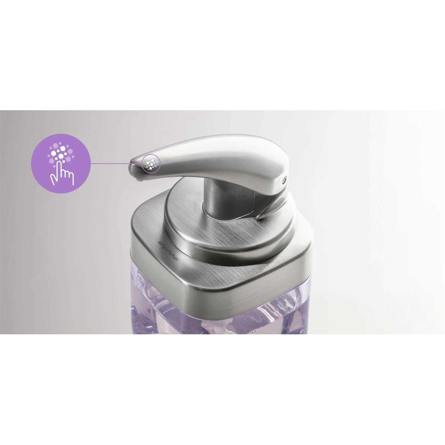 simplehuman 22 oz Square Push Pump Soap Dispenser with Sponge Caddy