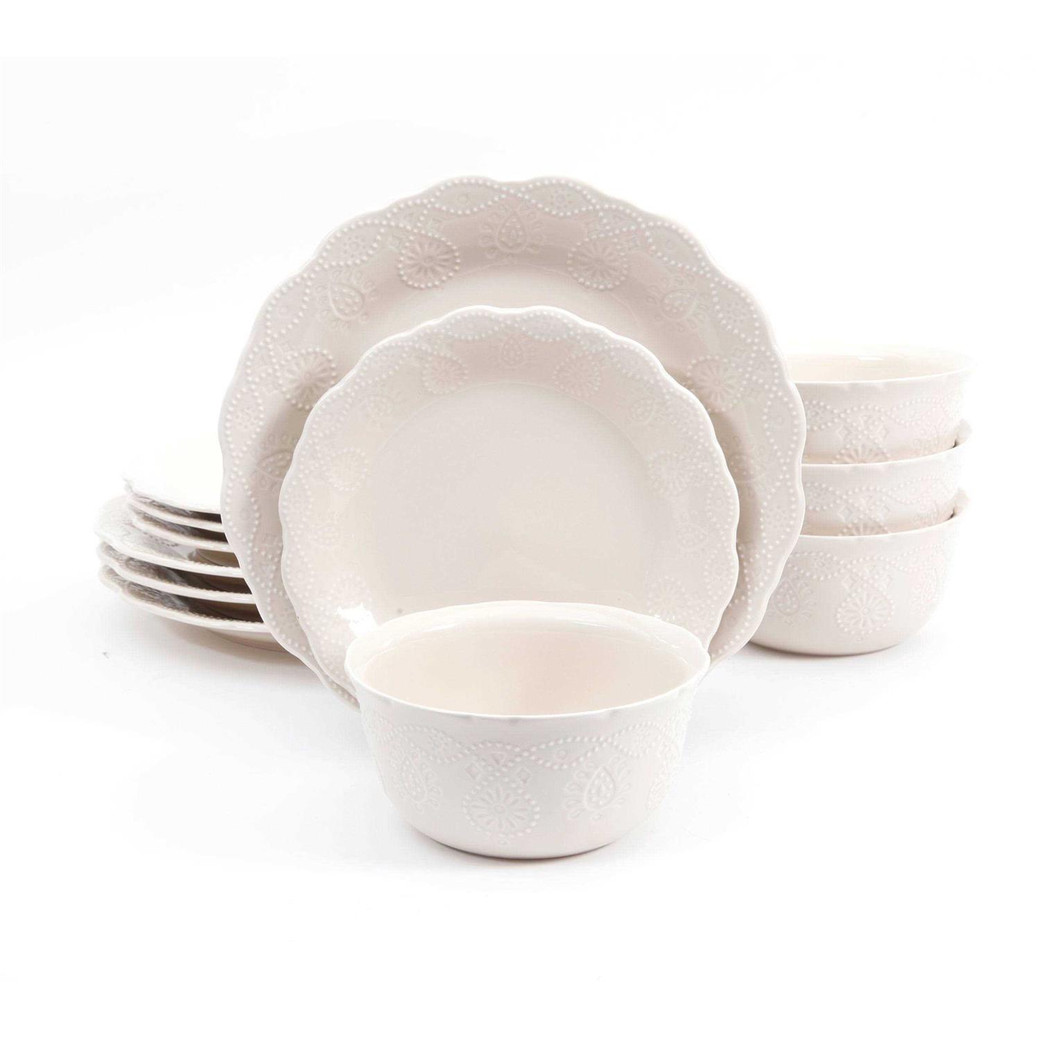 The Pioneer Woman Cowgirl Lace 12-Piece Dinnerware Set