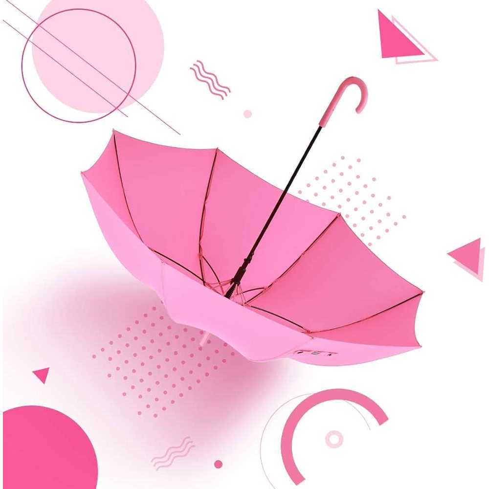 RUMBRELLA UV Stick Umbrella Auto Open UPF 50+ with J Hook Handle 51IN