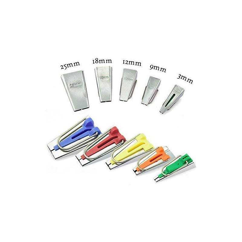 BIGTEDDY Bias Tape Maker Set 6MM/9MM/12MM/18MM/25MM 50MM 5 Sizes DIY Quilting Binding Hem Making Tools Kit