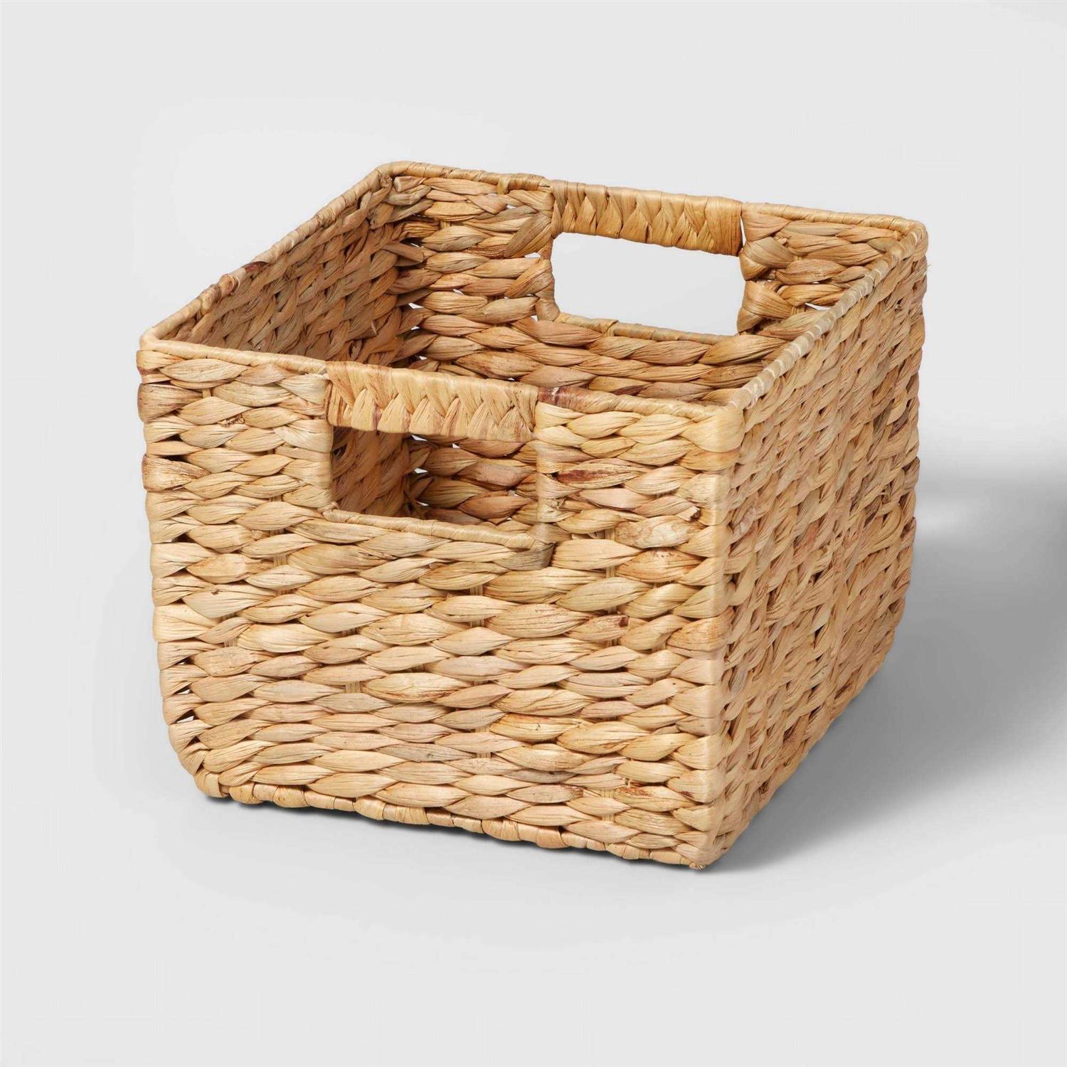 Brightroom Woven Water Hyacinth Milk Crate