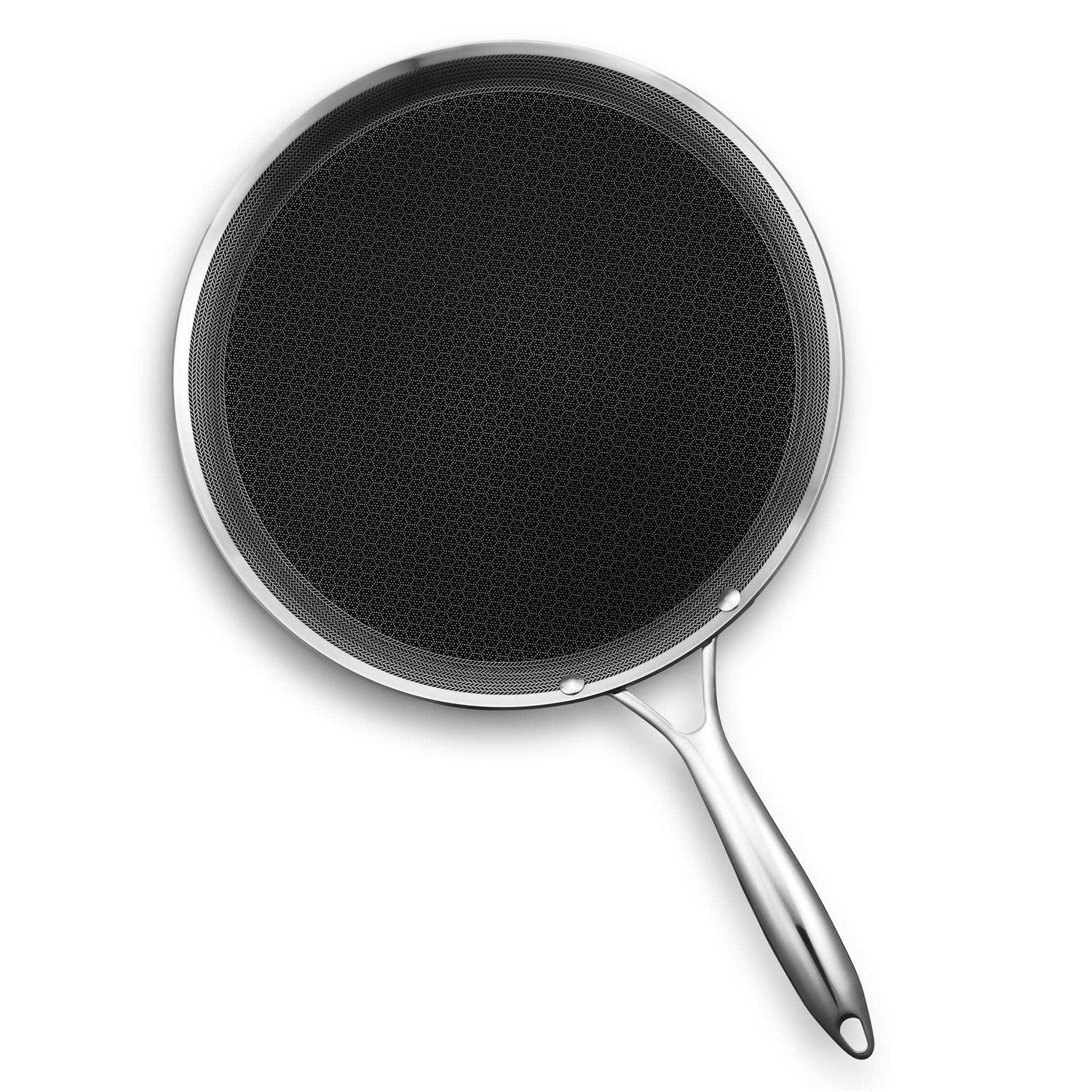 Hexclad 12 inch Hybrid Stainless Steel Griddle Nonstick Fry Pan