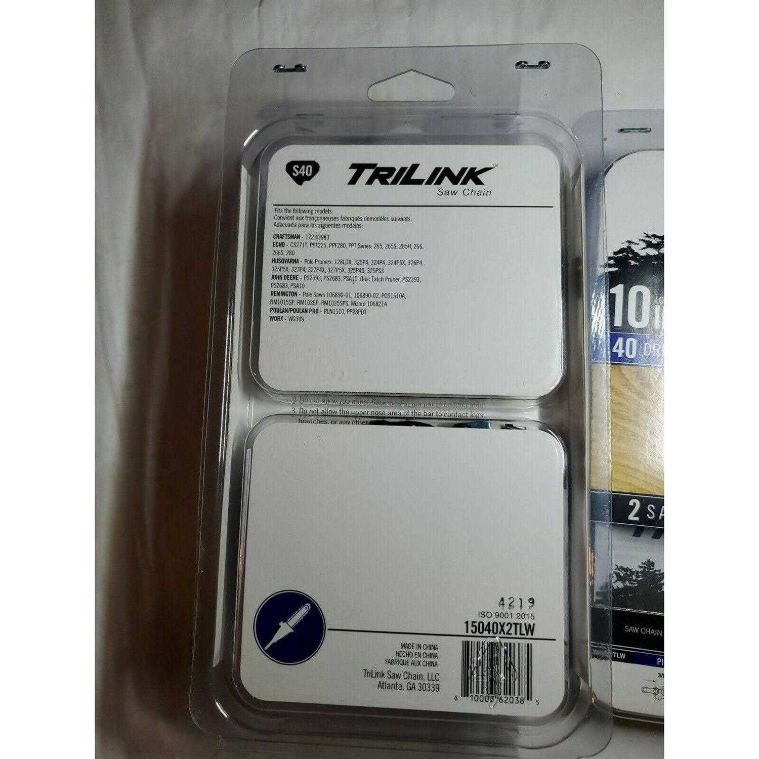 TriLink S40 10 inch 2 Pack Replacement Saw Chain