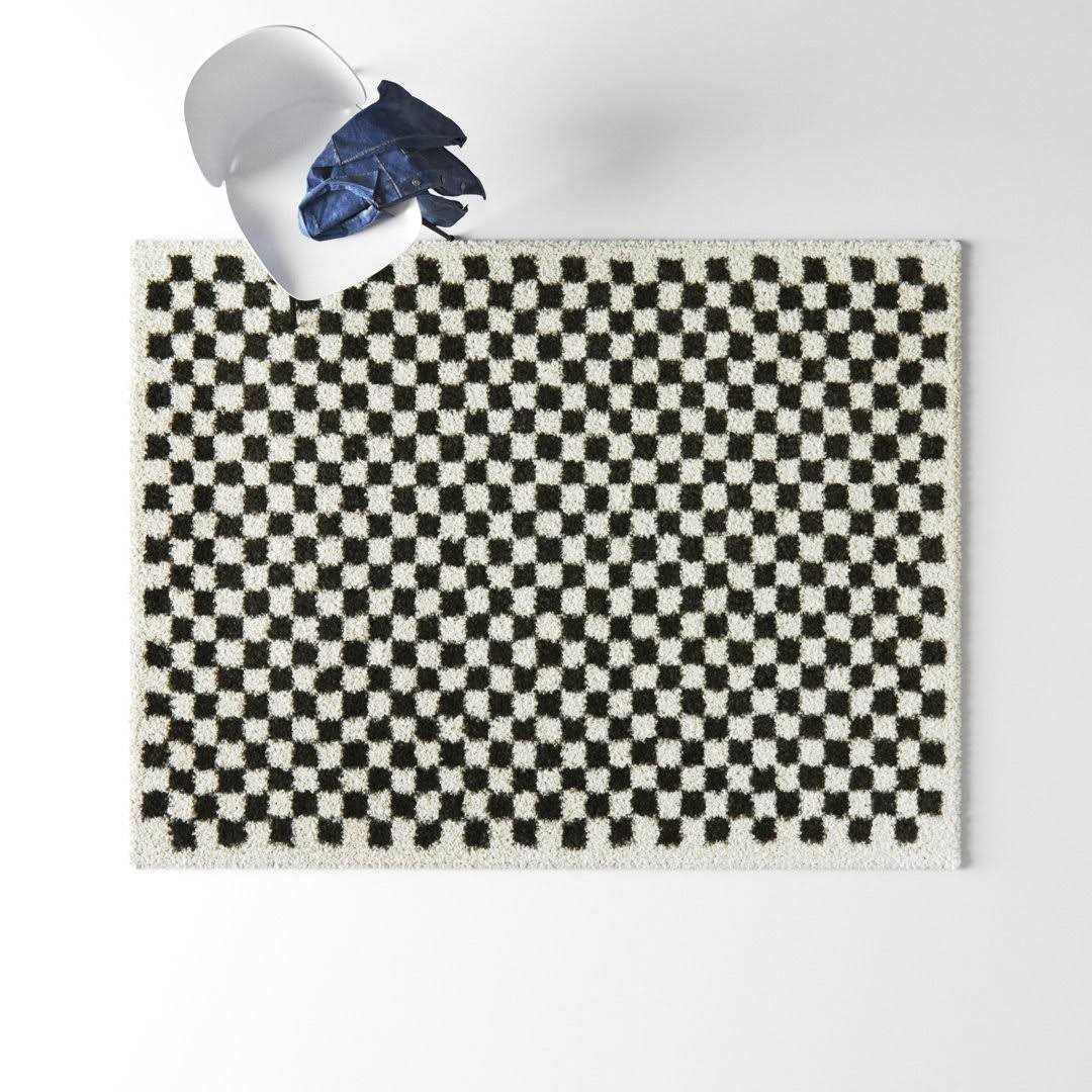 Walker Checkered Cream Shag Area Rug AllModern Rug